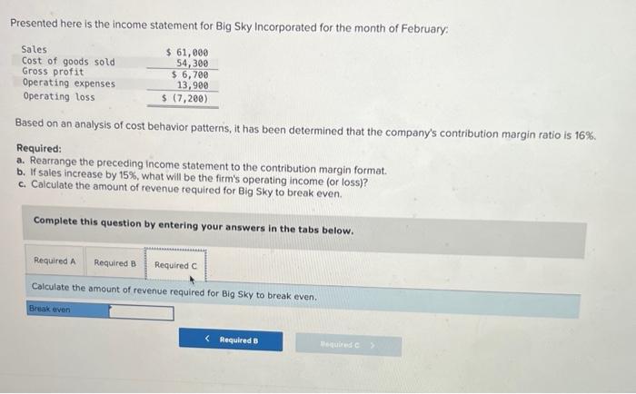 patterns, it has been determined that the company's contribution margin ratio is