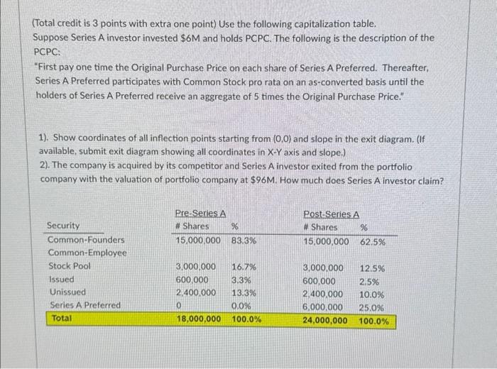 Please help asap! (Total credit is 3 points with extra one point)