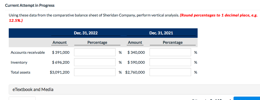  Current Attempt in Progress Using these data from the comparative balance