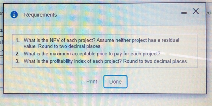 of 14% on investments of this nature Project Costs $390.000 and offers