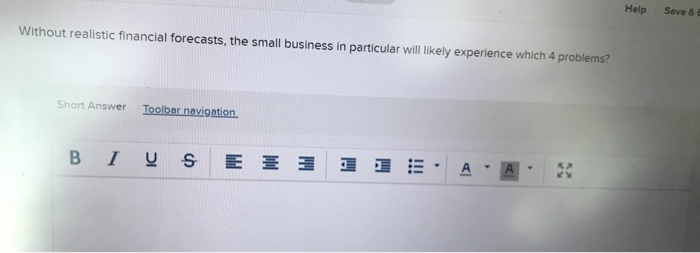  Help Save & Without realistic financial forecasts, the small business in
