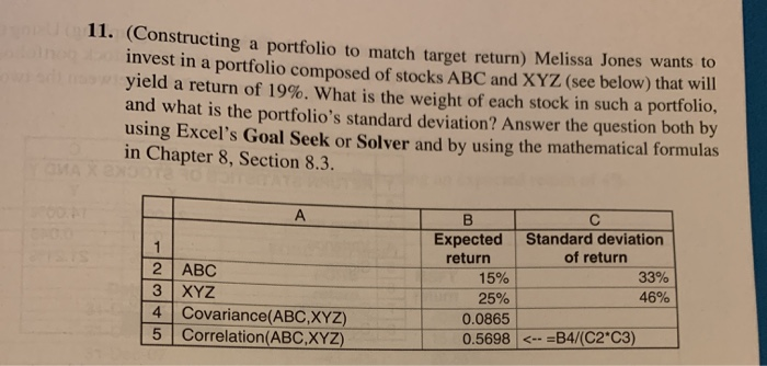  please show how you use goal seek or solver 11. (Constructing