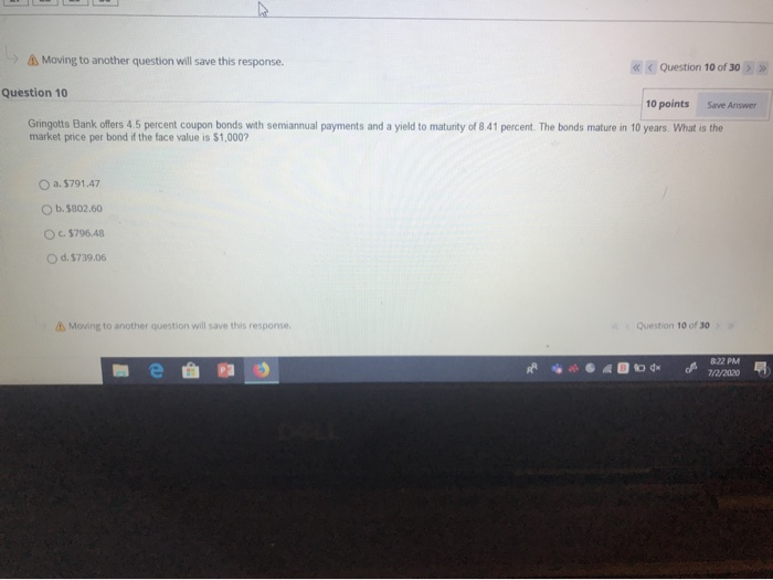  Moving to another question will save this response. >> Question 10