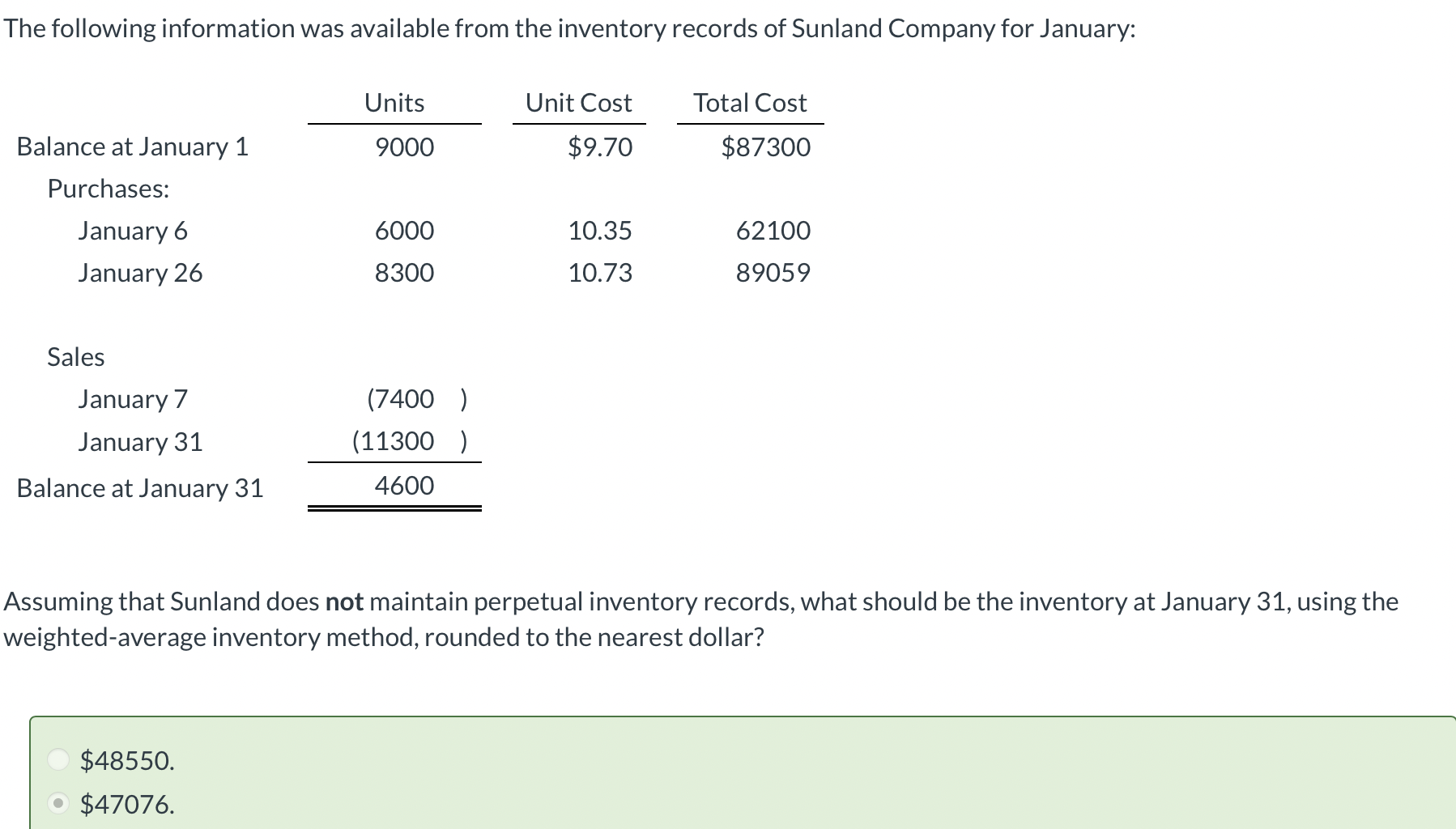 PLEASE LIST OUT THE WORK/FORMULAS ON HOW TO GET ANSWER. I WILL