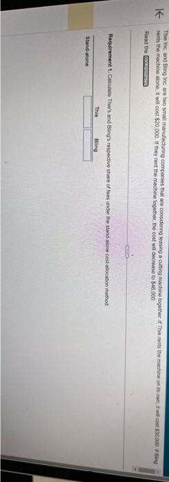 respective share of fees under the stand-alone cost-allocation method. 2. Calculate Thie's