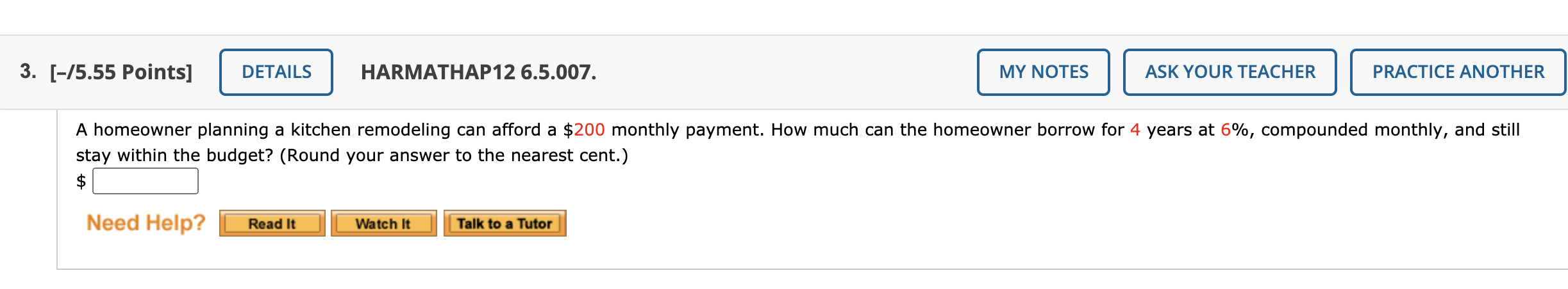  3. [-75.55 Points] DETAILS HARMATHAP12 6.5.007. MY NOTES ASK YOUR TEACHER