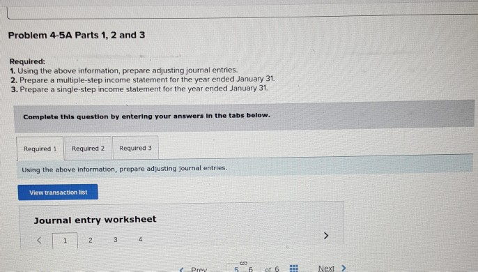 A1, A2, P3, P4 (The following information applies to the questions displayed