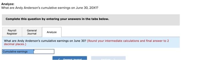 cumulative earnings prior to the current pay period also appears below. Consider