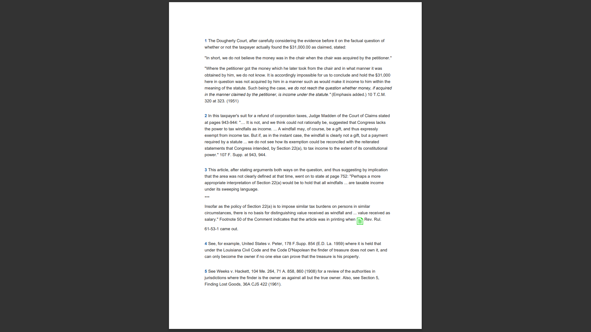 tax return (MFJ tax return) 1965 Cesarinis had a change of heart,