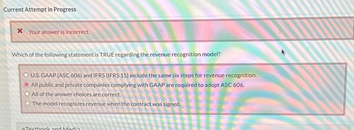  Current Attempt in Progress X Your answer is incorrect. Which of