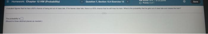  E Homework Chapter 12 HW (Probability Question 7. Section 12.4 Exercise