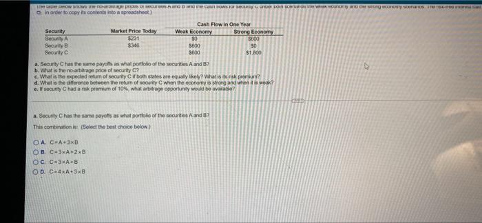 complete a-e Complete a-e. the risk-free interest rate is 4% w nowe