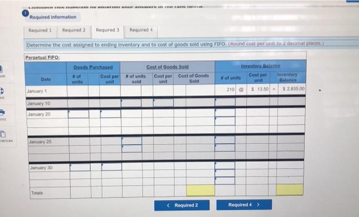 for the Exercises below. The following information applies to the questions displayed
