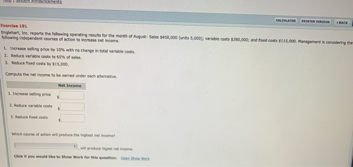  HI 5 Announcements CALCULATOR PRINTER VERSION BACK Exercise 191 Englehart, Inc.