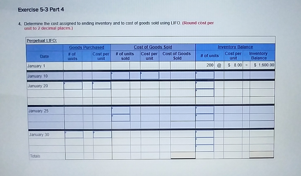 sold at Retail 115 units $16.00 195 units@$16.00 Units Acquired at Cost
