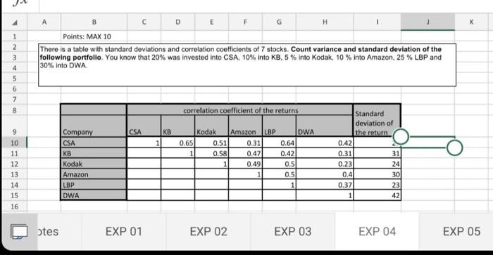  A D E F G H Points: MAX 10 There is