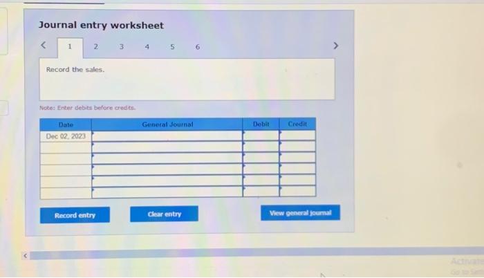 (OE ) sells camping equipment. On December 1, the accounts recelvable account