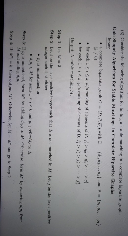 please explain . (3) Consider the following algorithm for finding a