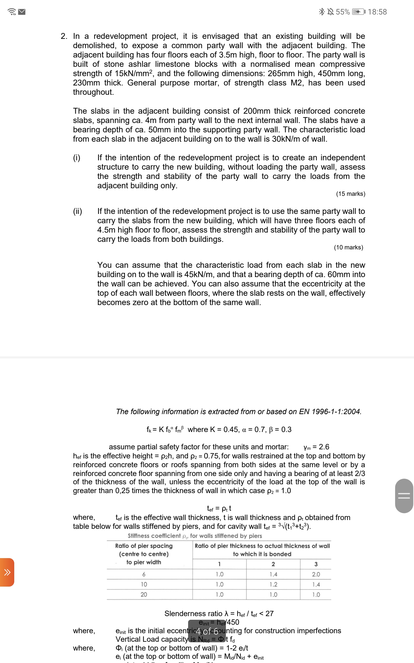  ^ 55% 18:58 2. In a redevelopment project, it is envisaged