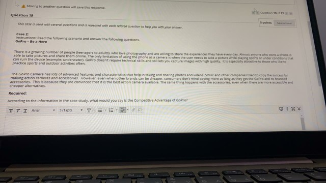  Moving to another question will save this response Question 19 This