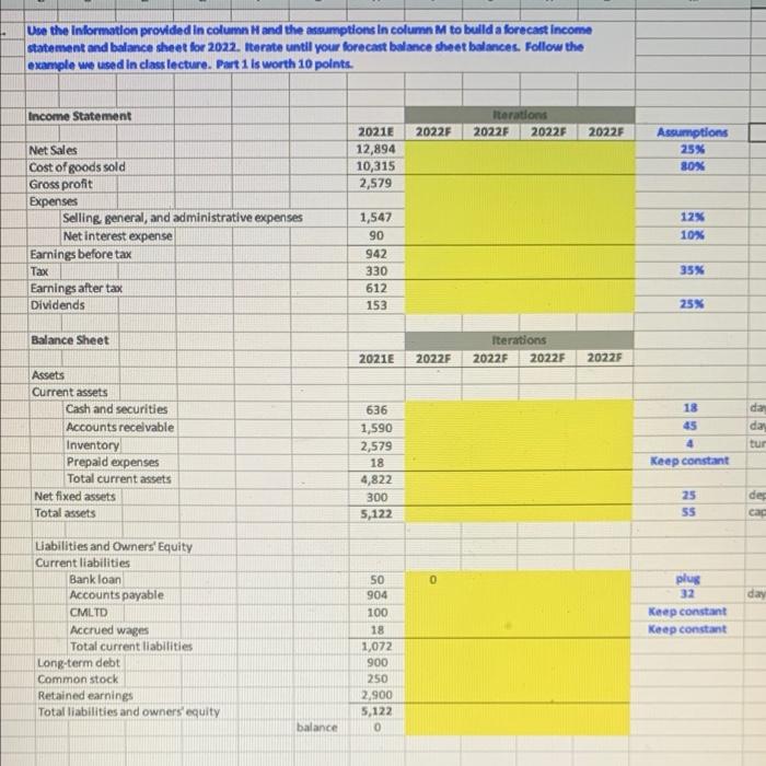 please answer the yellow highlighted sections! Use the information provided in column