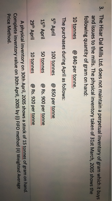  3. The Hisar Dal Mills Ltd. does not maintain a perpetual