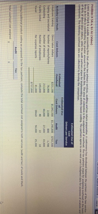  PRINIER VERSION 4 BACK NE Problem 4-5A a, bl-b2 (Video) Lewis