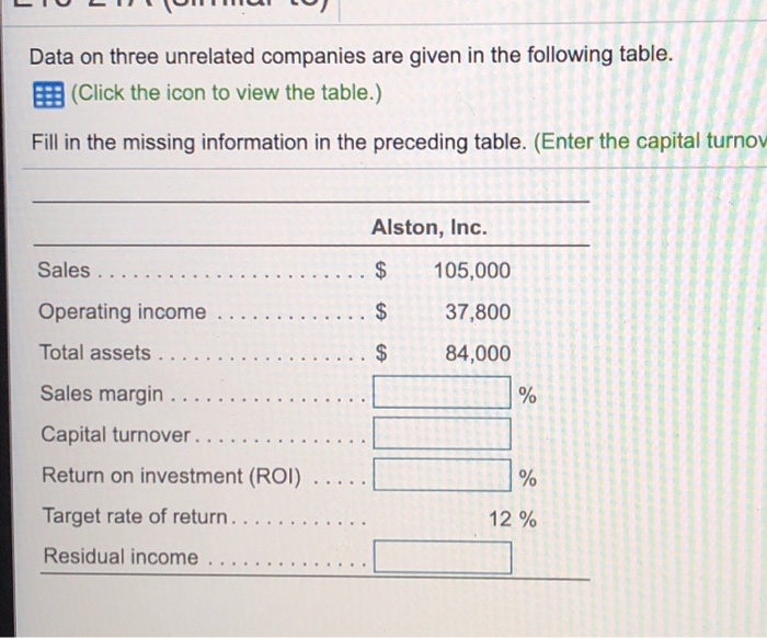  please fill out all "?" LT OM I Data on three
