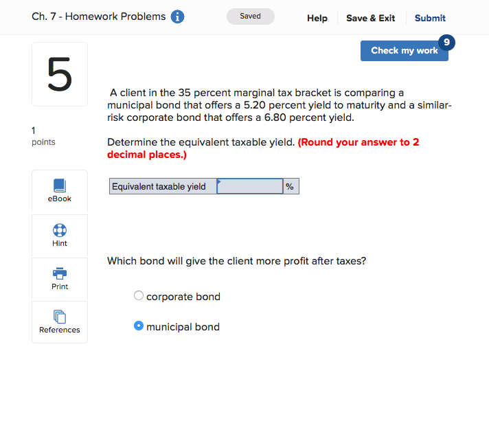  Ch. 7 - Homework Problems Saved Help Save & Exit Submit