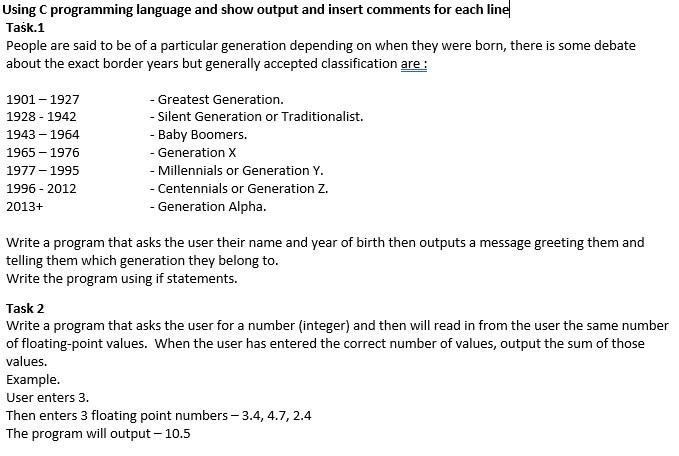  solve using C on Visual Studio Using C programming language and