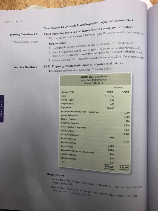  Note: Exerise E420 should be wsed only gfer completing Exercise EA.I9