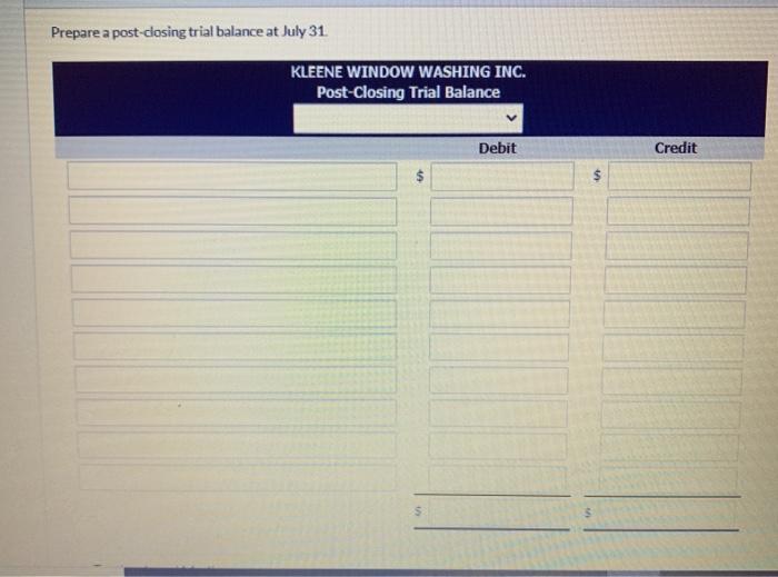 150 Insurance Expense 2400 4300 July 31 Salaries and Wages Expense (To