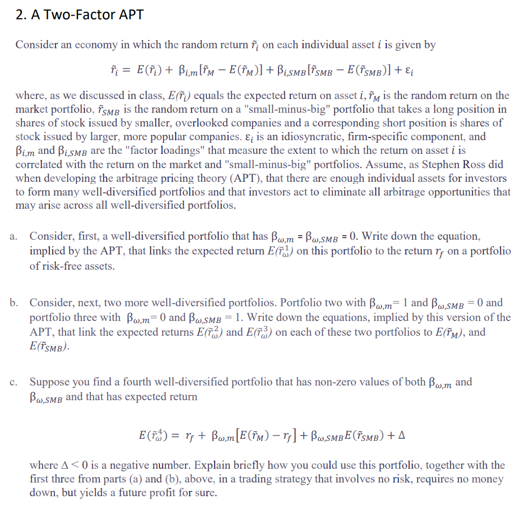 need the answer as soon as possible, many thanks 2. A Two-Factor