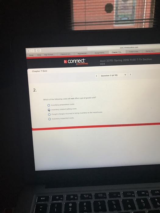  Econnect Acct 2270: Spring 2018 11:00 T-Th Section Chapter 7 Qui