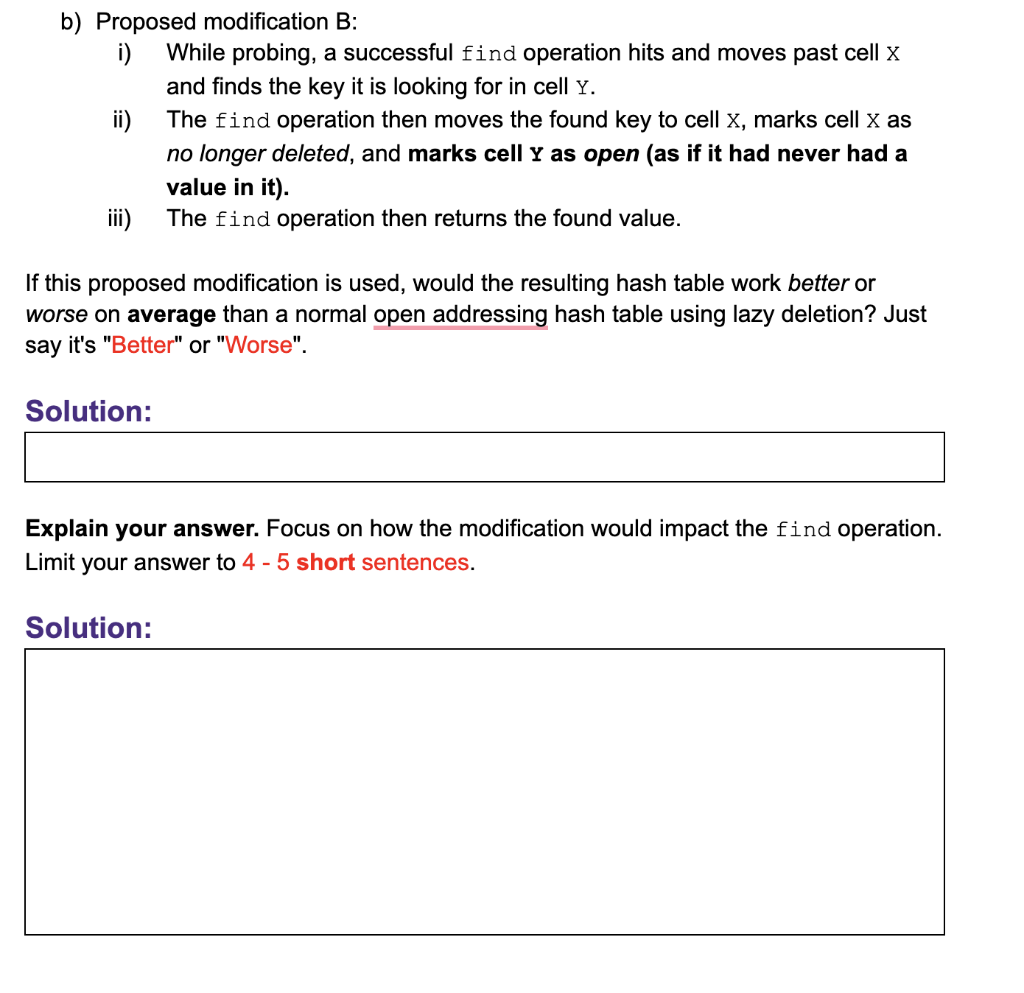 about how lazy deletion is handled in open-addressing hash tables. Recall that
