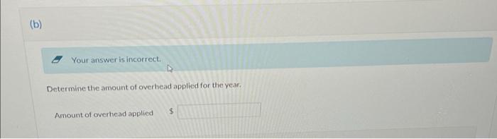 provides the following information for the year. Overhead is applied on the