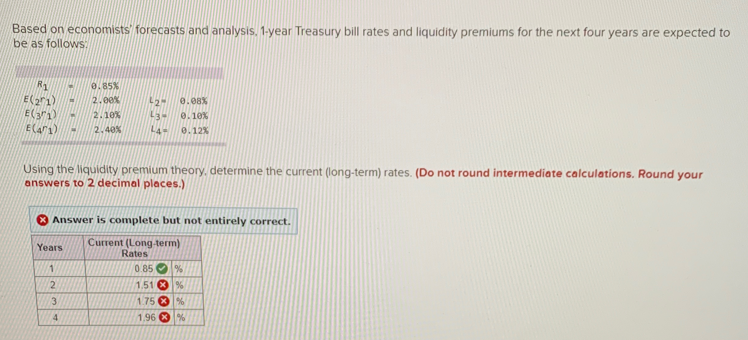 Based on economists' forecasts and analysis, 1-year Treasury bill rates and