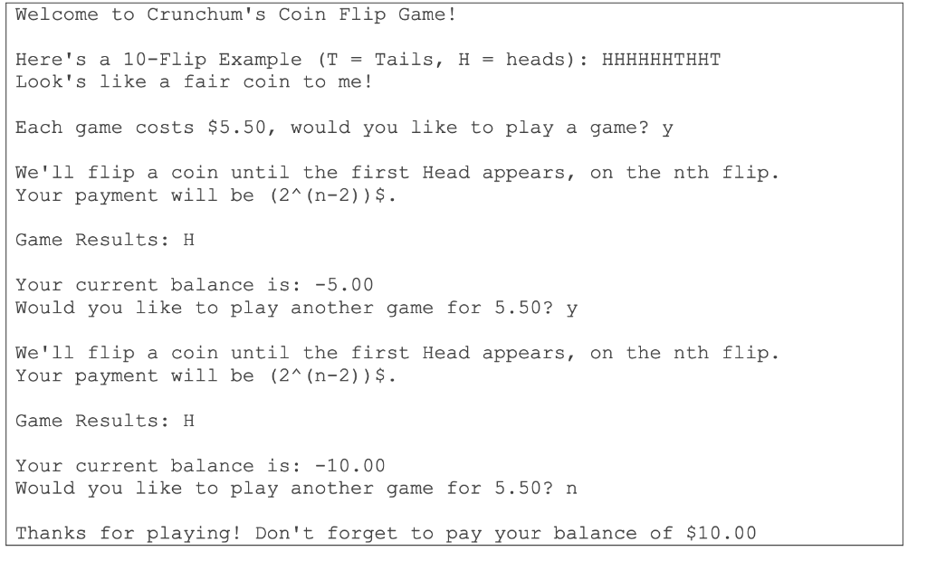 Consider the following main function of a C++ program named coingame.cpp, which
