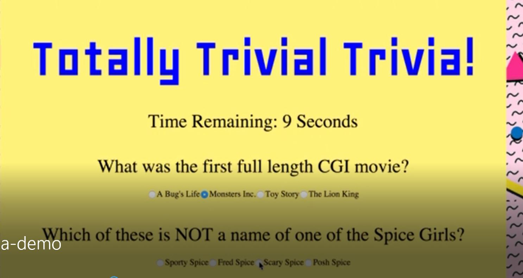  In this assignment, You'll create a Trivia game using JavaScript for