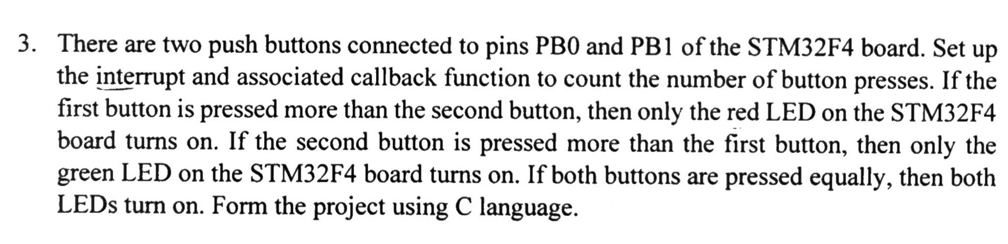 Problem for System Programming with C Language using embedded development card in