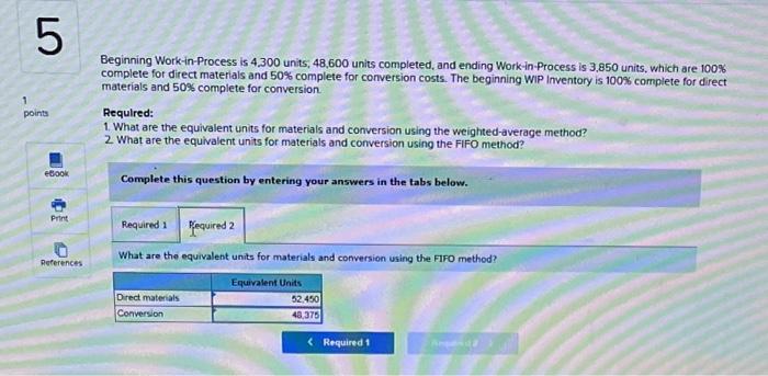 is 3.850 units, which are t00\% complete for direct materials and 50%