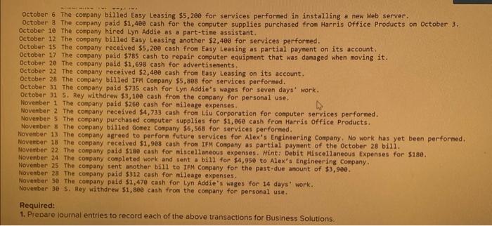 P1 On October 1, 2021, Santana Rey launched a computer services company