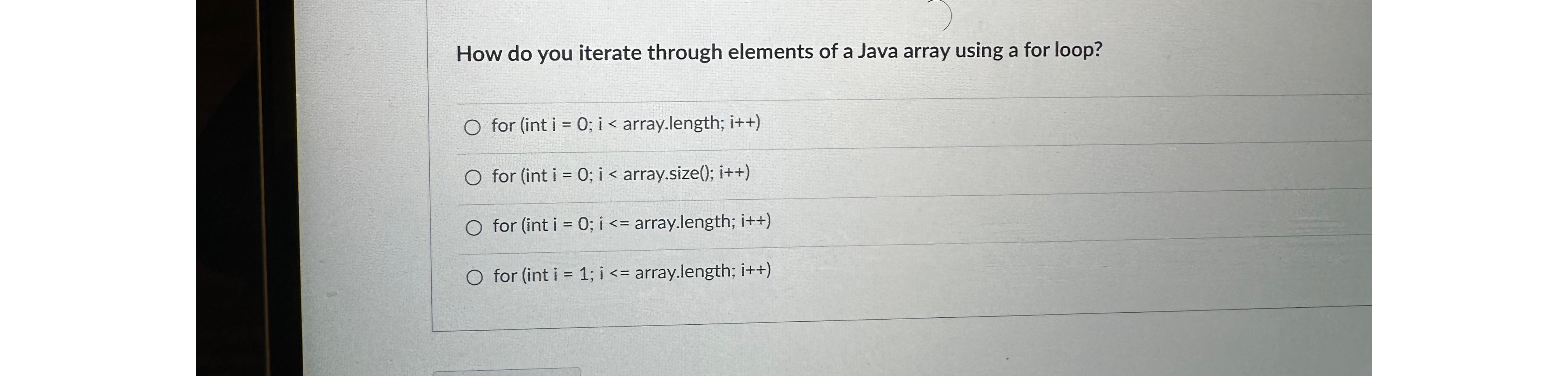  How do you iterate through elements of a Java array using