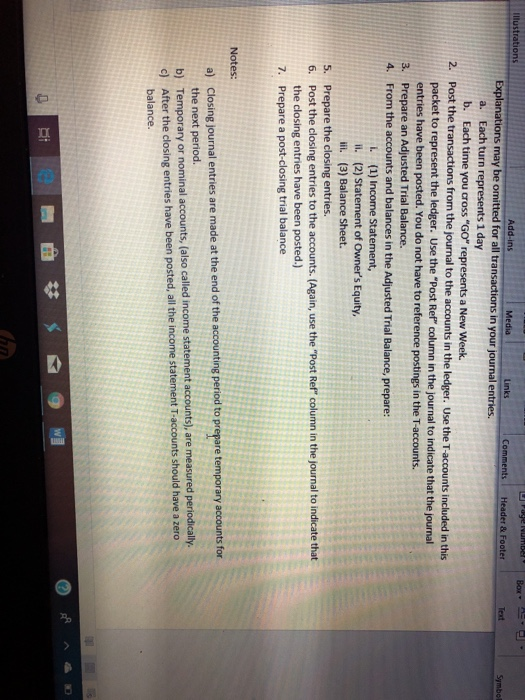  Ledgers are below Illustrations Comments Header & Footer Text Explanations may