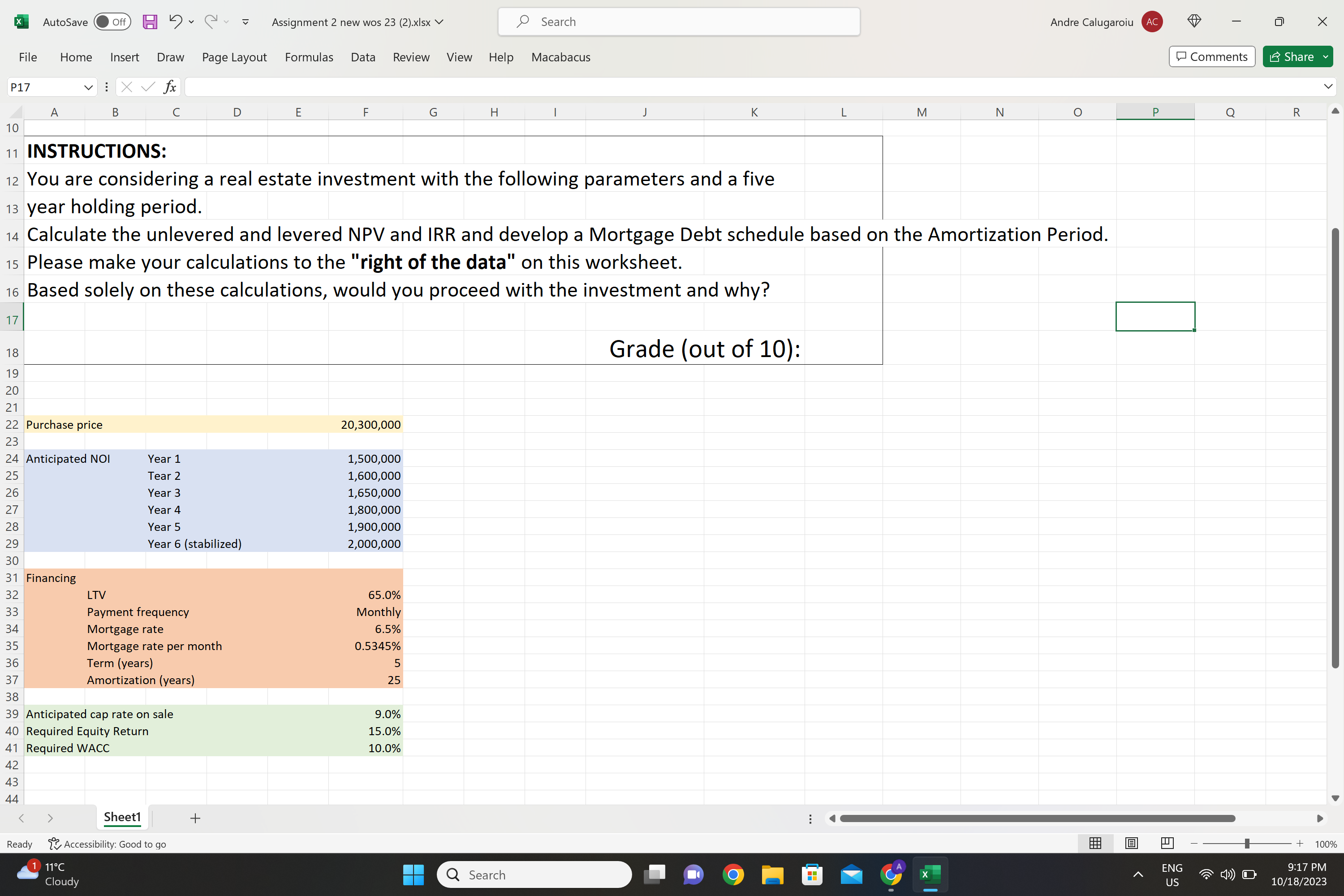AutoSave Off v Assignment 2 new wos 23 (2).xlsx v Search File