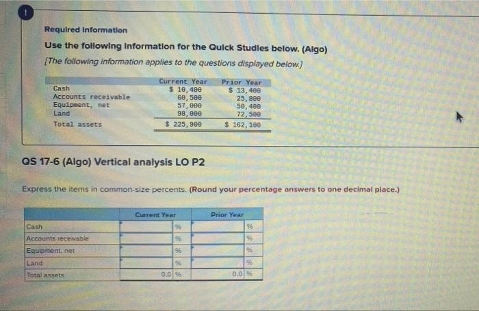  Required Information Use the following Information for the Quick Studies below.