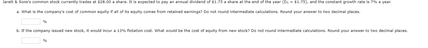 7. Problem 10.04 (Cost of Equity with and without Flotation) eBook Problem