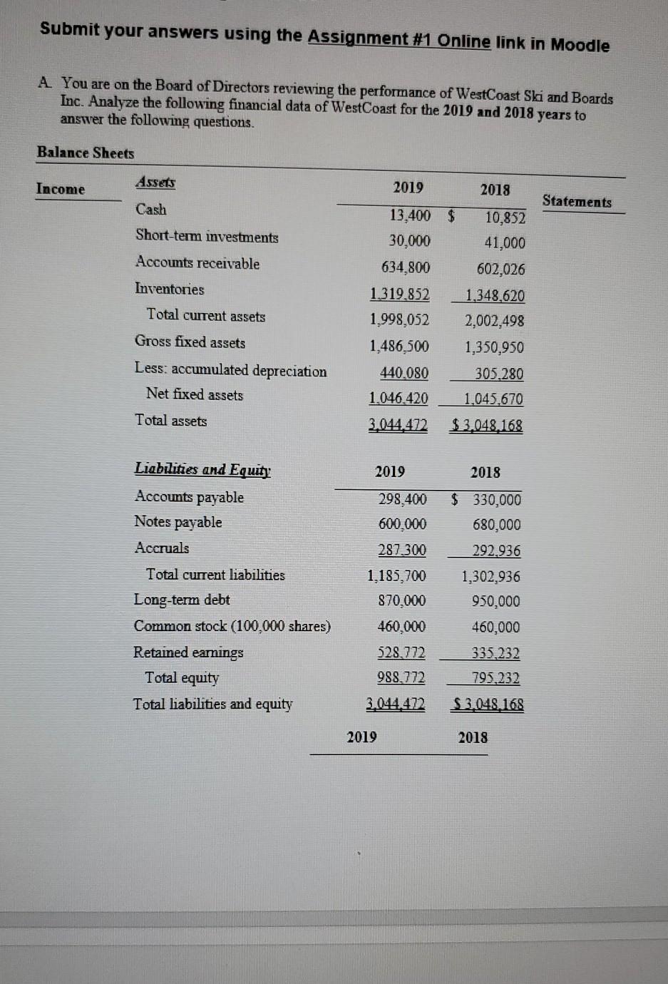  Submit your answers using the Assignment #1 Online link in Moodle