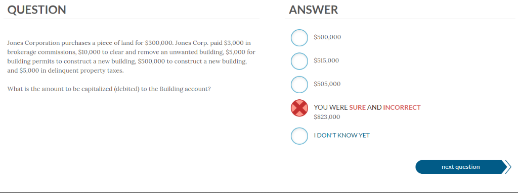  I don't understand this question. ^ Please help! QUESTION ANSWER $500,000