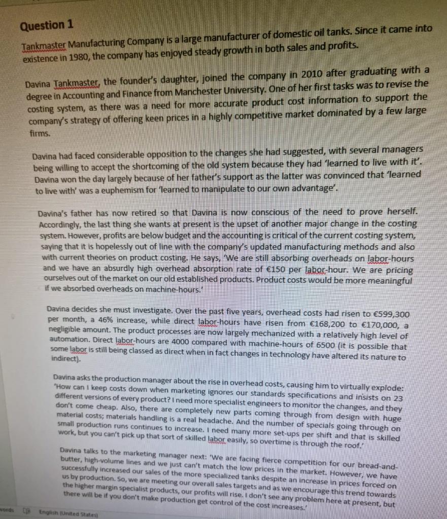  PLEASE PROVIDE ME WITH A STEP FOR STEP ANSWER Question 1